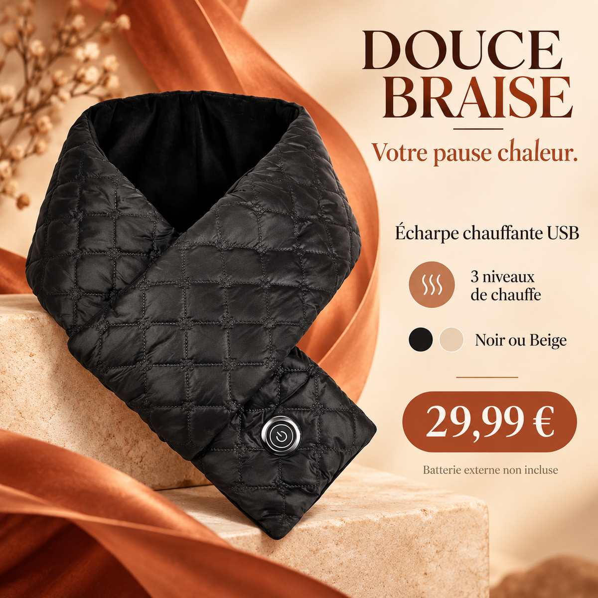 Écharpe chauffante USB — Douce Braise